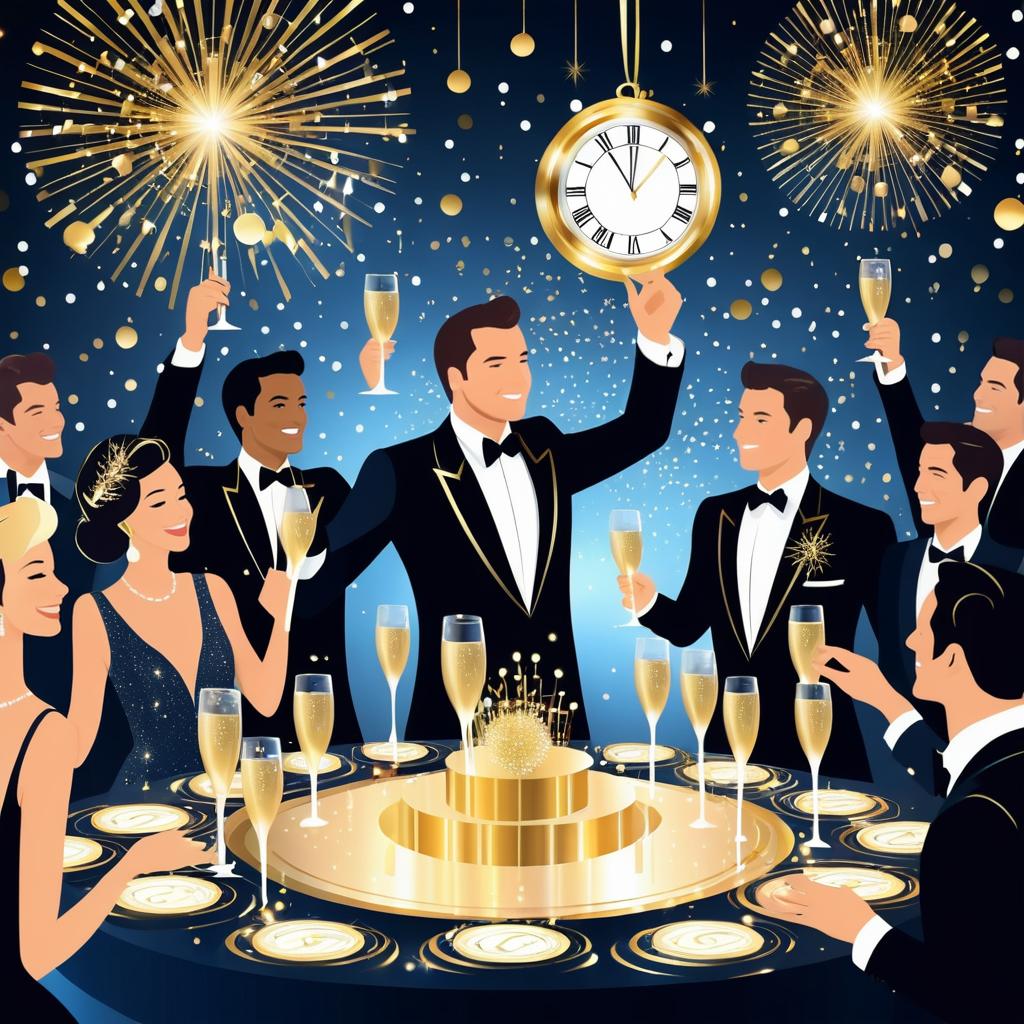 Elegant New Year's Eve Celebration Scene