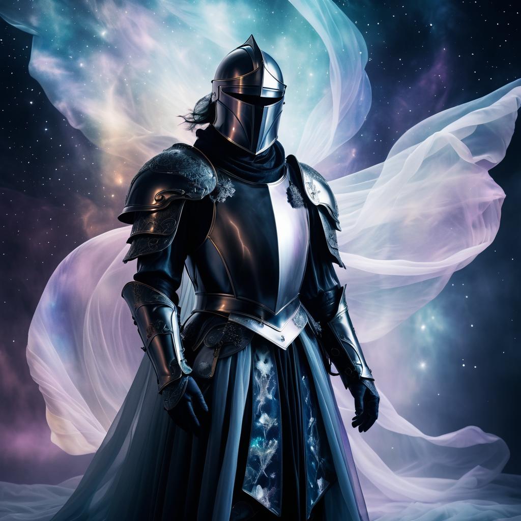 Enchanted Knight in Nebulae Dreamscape