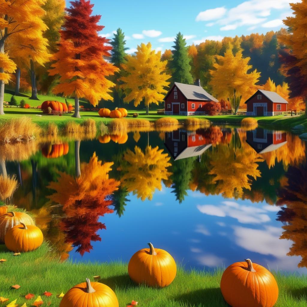 Charming Autumn Landscape with Vibrant Foliage