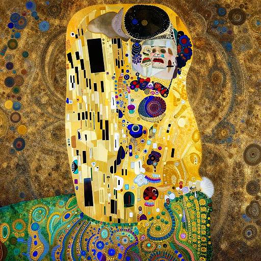 Cinematic Pointillist Filigree Robot Epic Composition