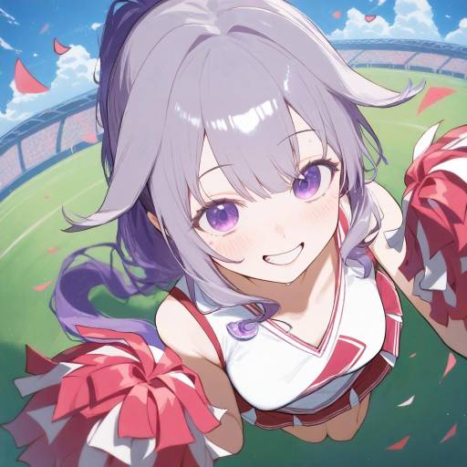 Dynamic Cheerleader in Action