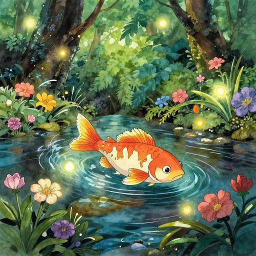 Studio Ghibli Mystical Forest Stream