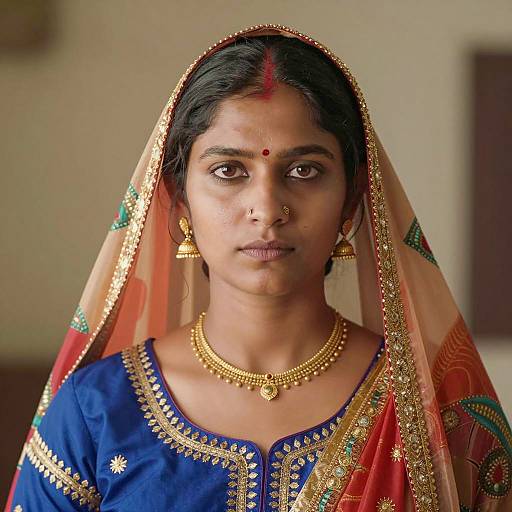 Photorealistic Portrait of Traditional Indian Woman