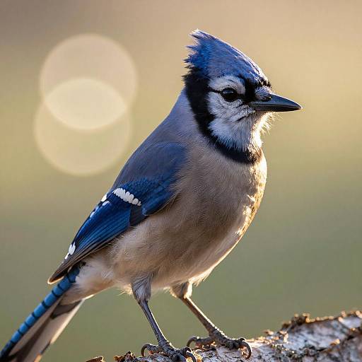 Golden Morning Close-Up: Blue Jay Portrait