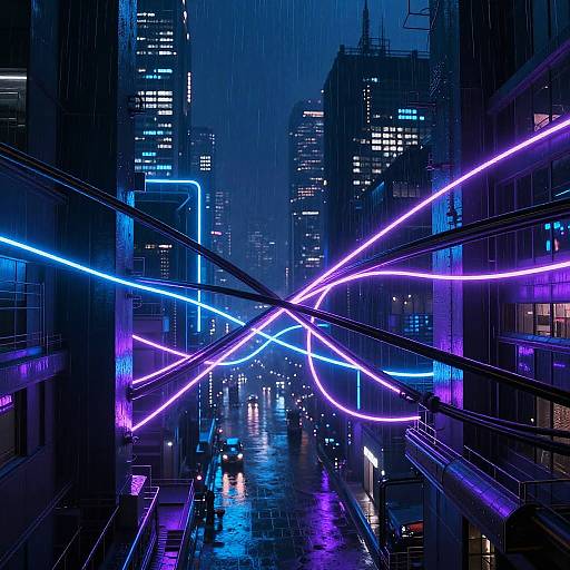Neon Cyberpunk Cityscape at Night