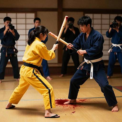 Intense Martial Arts Duel in Japan
