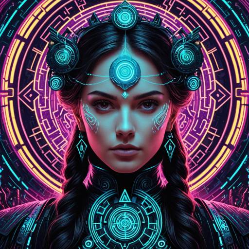 Hypnotic Enchantress in Neon Futurism Hypnotic Enchantress in Neon Futurism
