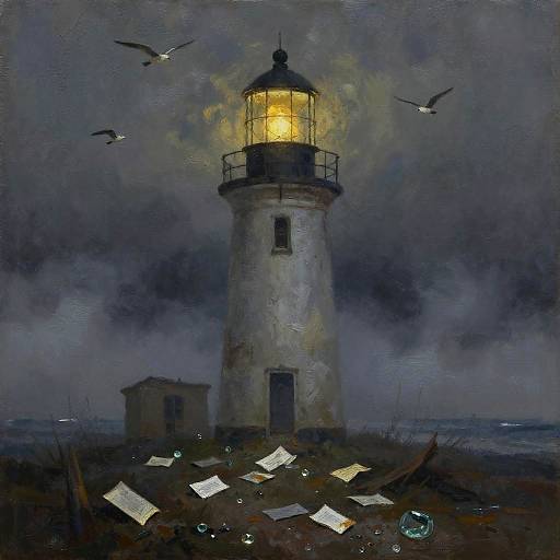 Haunting Spectral Lighthouse Keeper Scene