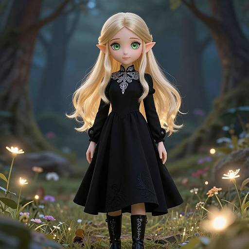 Ethereal Elf in Mystical Forest