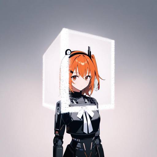 Cybernetic Cowgirl in Minimalist Tech Setting