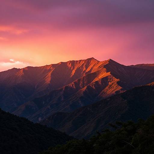 Vibrant Sunset Over Rugged Mountains