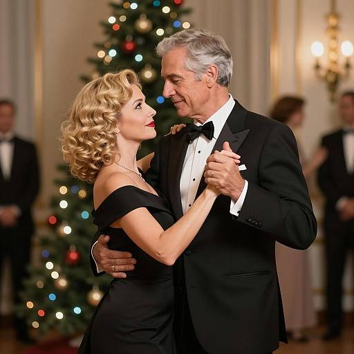 Elegant Dance by the Christmas Tree