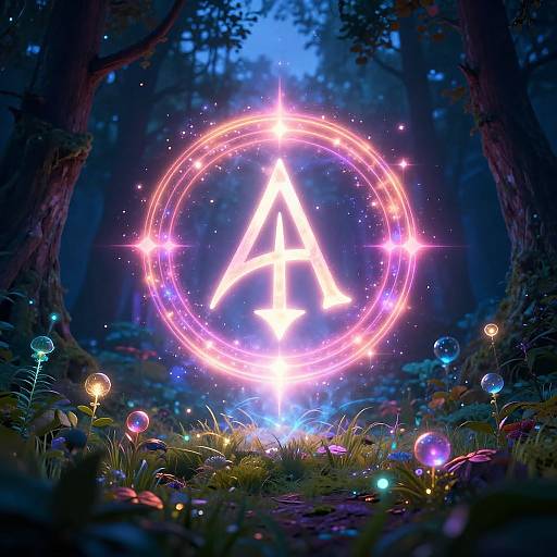 Alchemy Creation Symbol in Mystical Forest