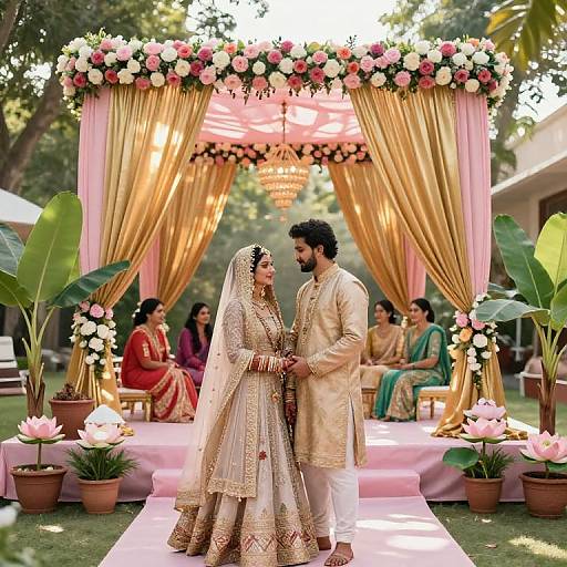 Dreamy Pakistani Wedding Mandap Scene