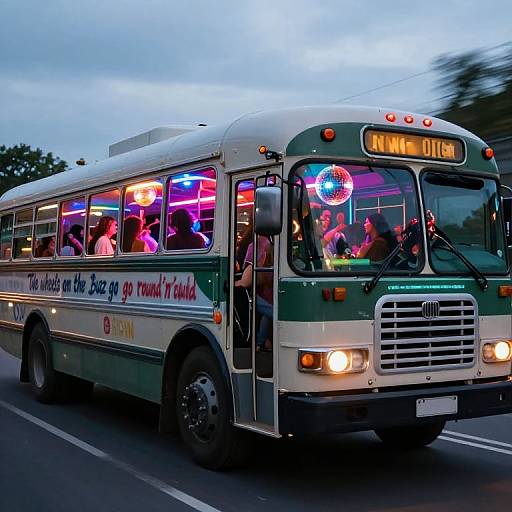 Neon Disco Bus Party on Wheels