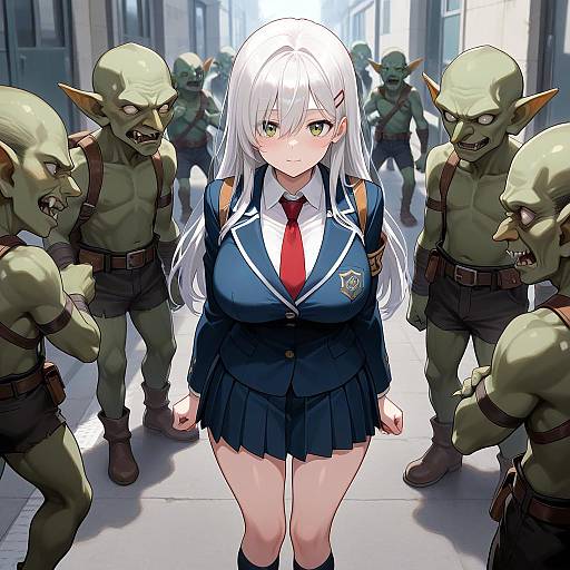 Ultra-Detailed Goblin Schoolgirl Scene