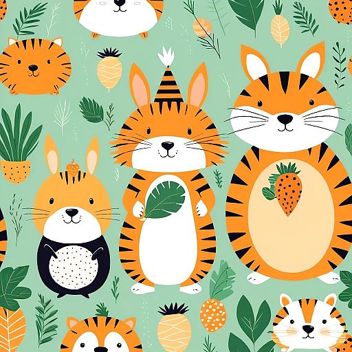 Whimsical Friends: Rabbit, Tiger, and Hedgehog Whimsical Friends: Rabbit, Tiger, and Hedgehog