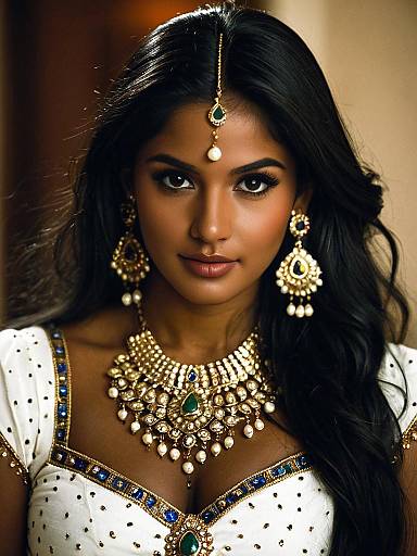 Indian Fancy Dress Dark-Skinned Woman