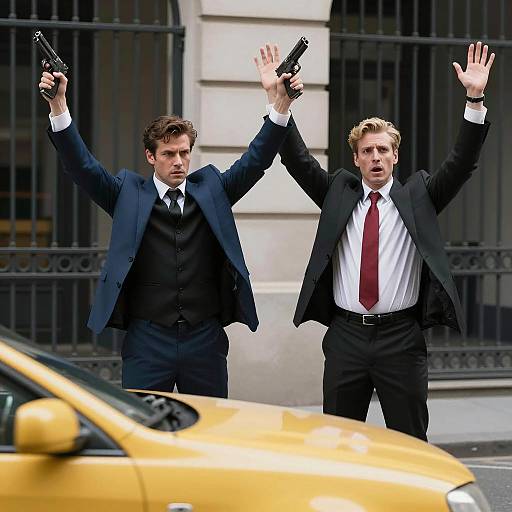 Intense Street Confrontation Scene