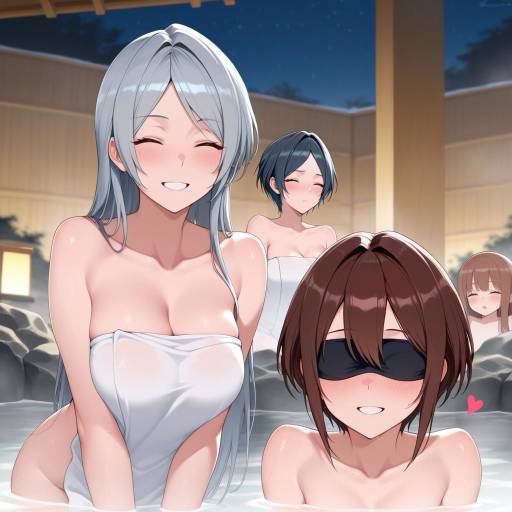 Girls in Onsen with Heartfelt Expressions