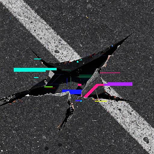 Abstract Asphalt Glitch Art