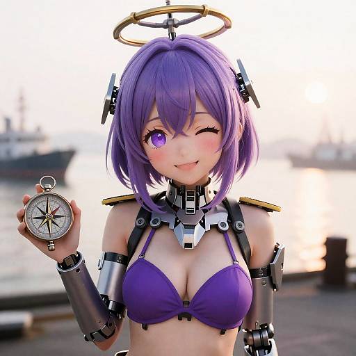 Playful Purple Admiral with Mechanical Halo