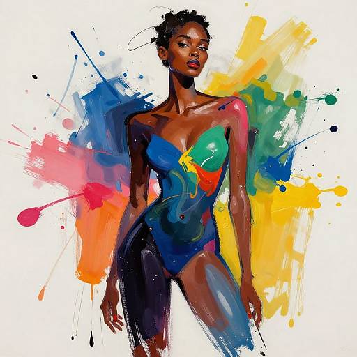 Abstract Expressionist Portrait of Rina Sawayama