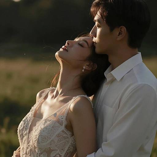 Intimate Sunset Moment for Bride and Groom