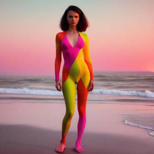 Woman on Beach at Sunset