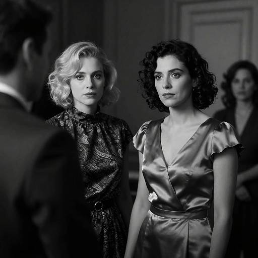 Dimly Lit Black and White Portrait