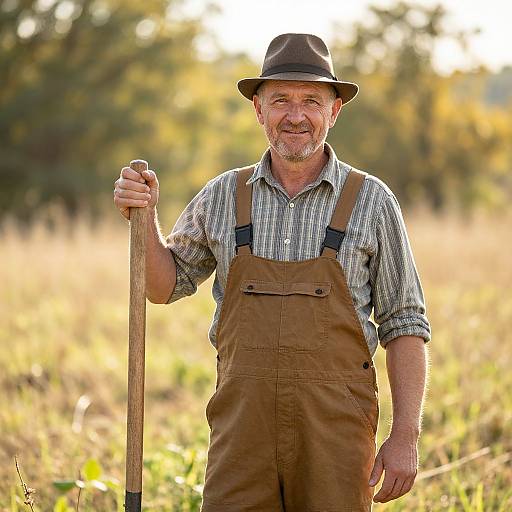 Rustic Farmer in Sunny Countryside