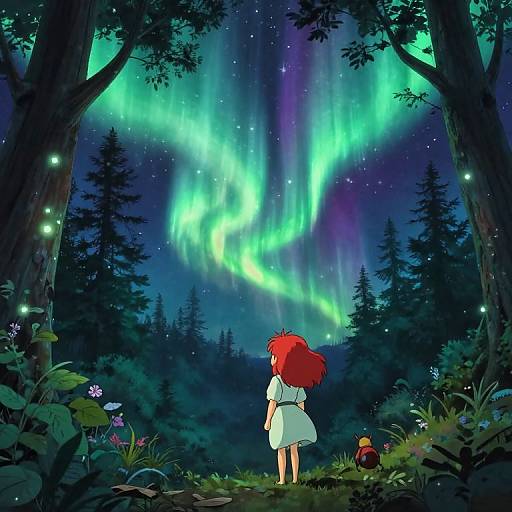 Bug's-Eye Aurora in Magical Forest