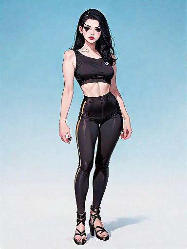 Stylish Minimalist Woman in Studio