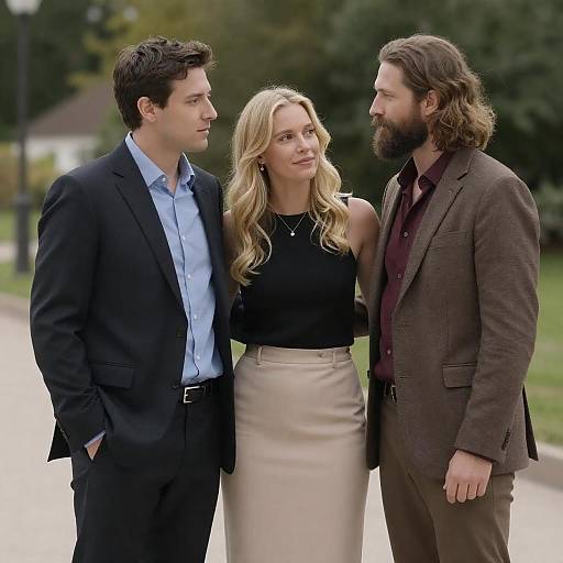 Outdoor Portrait: Couple and Third Man