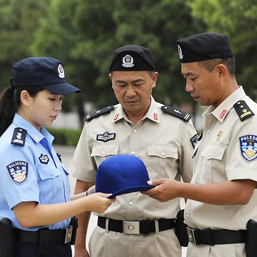 Outdoor Gathering with Military and Police