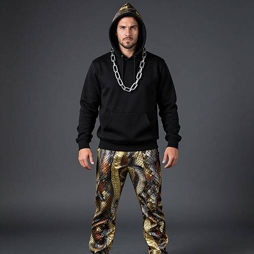 Snake Tamer Man in Hoodie Costume