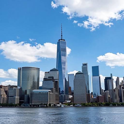 Vibrant City Skyline with Reflections