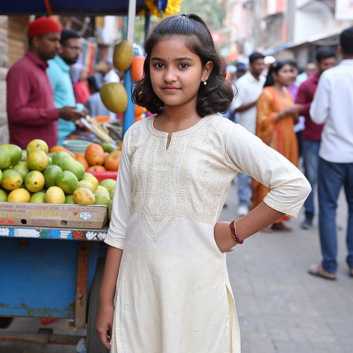 Teen Girl in Traditional Festival Outfit