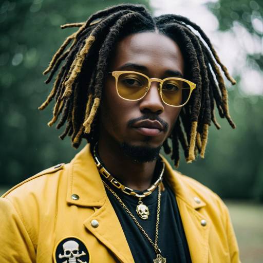 Young man with dreadlocks and yellow jacket