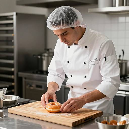Chef Yanni Preparing Glazed Donut