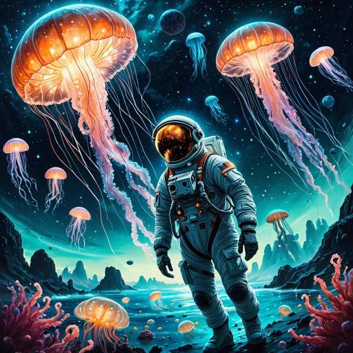 Lost Astronaut and Glowing Jellyfish Encounter Lost Astronaut and Glowing Jellyfish Encounter