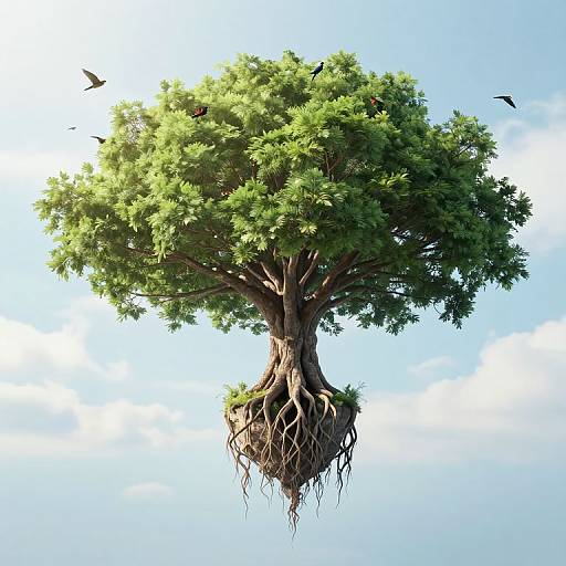 Gravity-Defying Floating Tree Island