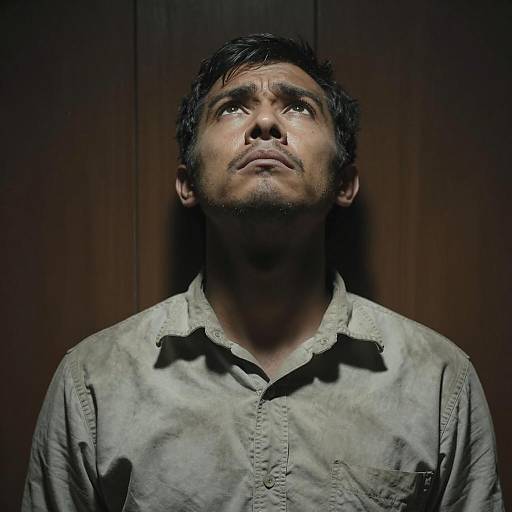 Determined Man Gazing Upward