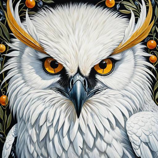 Artistic Harpy Portrait with Amber Eyes