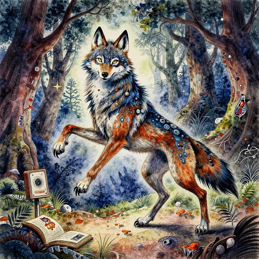 Dancing Obsidian Werewolf in Haunted Woods