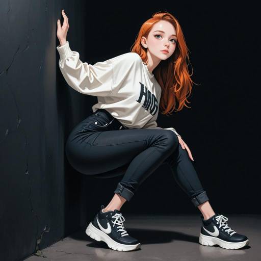 Casual Streetwear Pose with Aubrun Hair