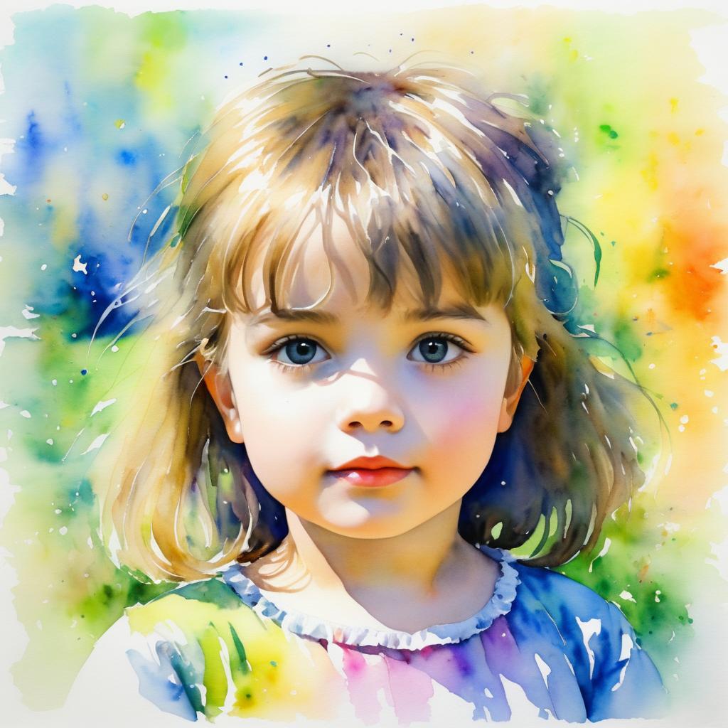 Vibrant Monet-Style Child Portrait