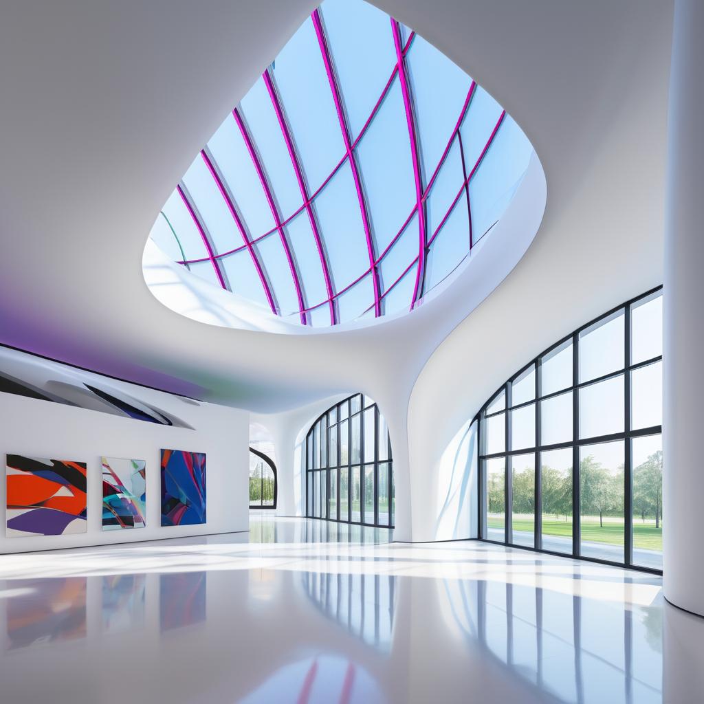 Vibrant Contemporary Art Gallery Foyer