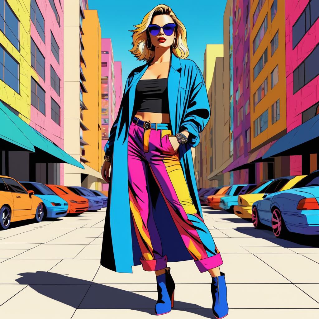 Fashionable Woman in Comic Book Style