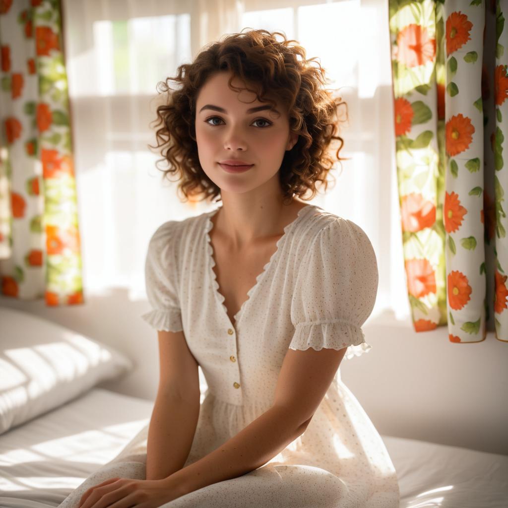 Sunlit Portrait of a Young Woman